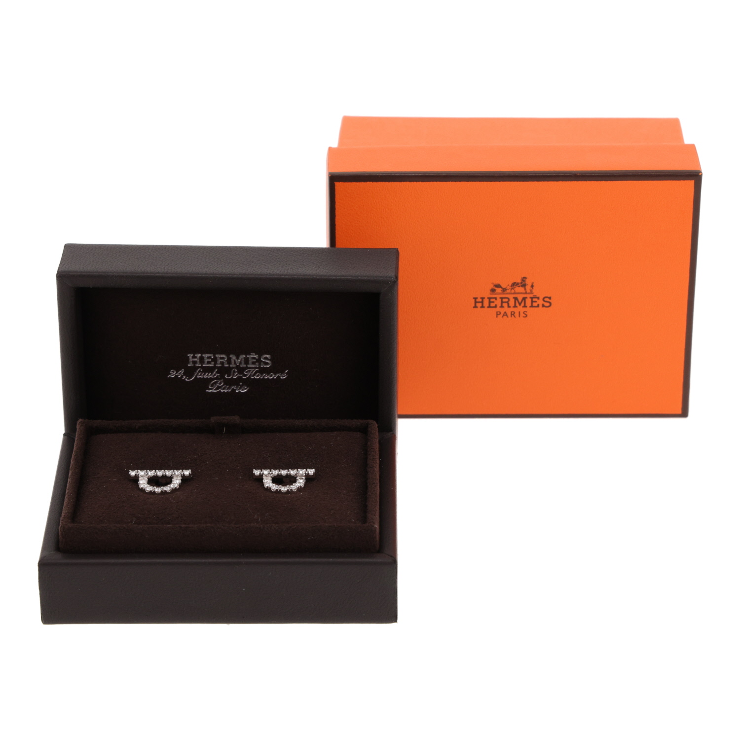 A pair of Hermès Finesse earrings in white gold and diamonds - Detail D2