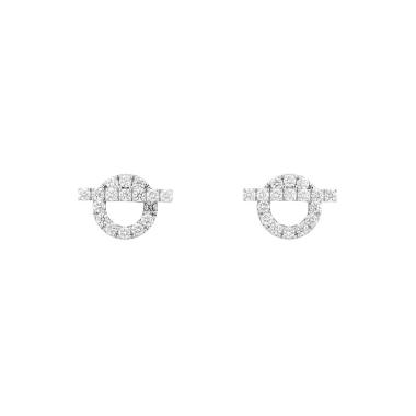 Coppia di orecchini Hermès Finesse in oro bianco e diamanti