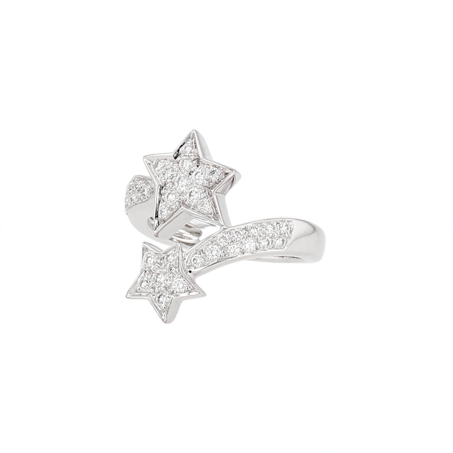 Bague Chanel Comète Géode or blanc diamants occasion