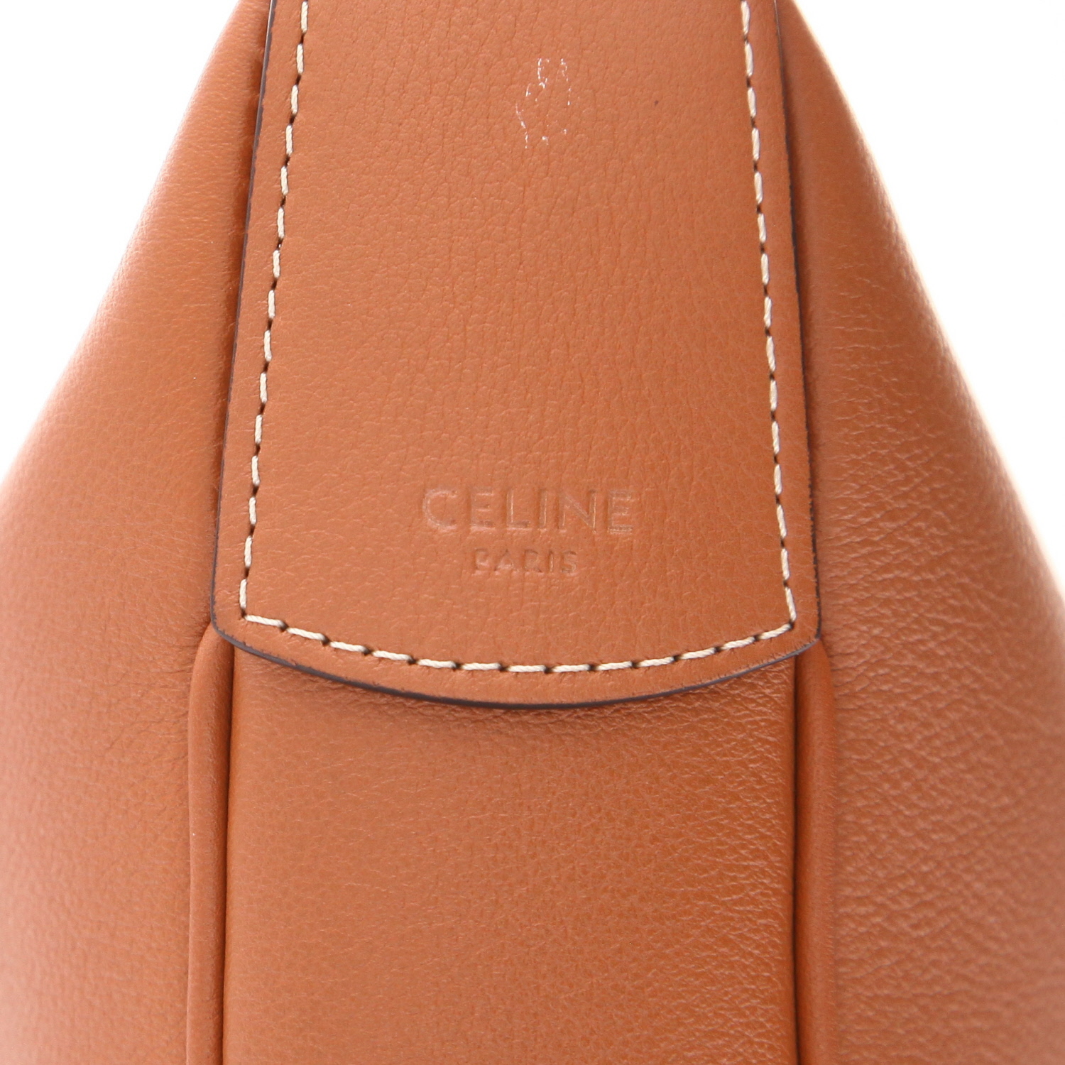 Sac bandoulière Celine  Heloïse en cuir marron - Detail D2
