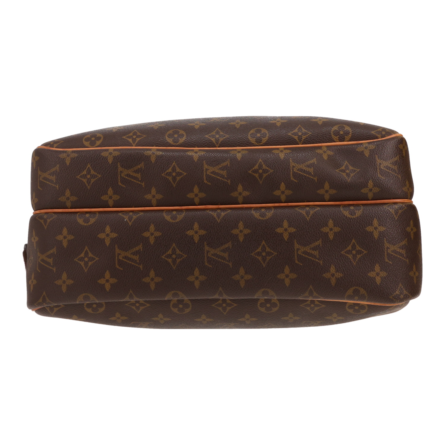Bolso bandolera Louis Vuitton  Reporter en lona Monogram marrón y cuero natural - Detail D1