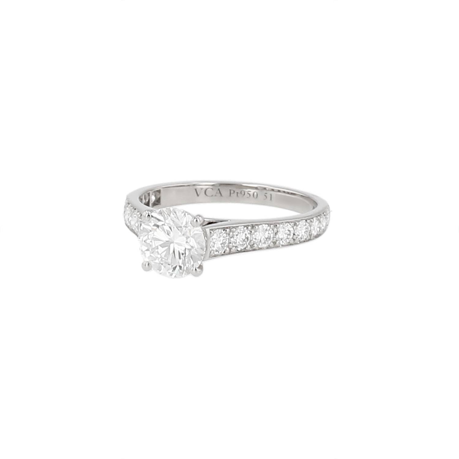Bague Solitaire Van Cleef & Arpels Romance Platine Occasion Bague Solitaire Van Cleef & Arpels Romance Platine Occasion
