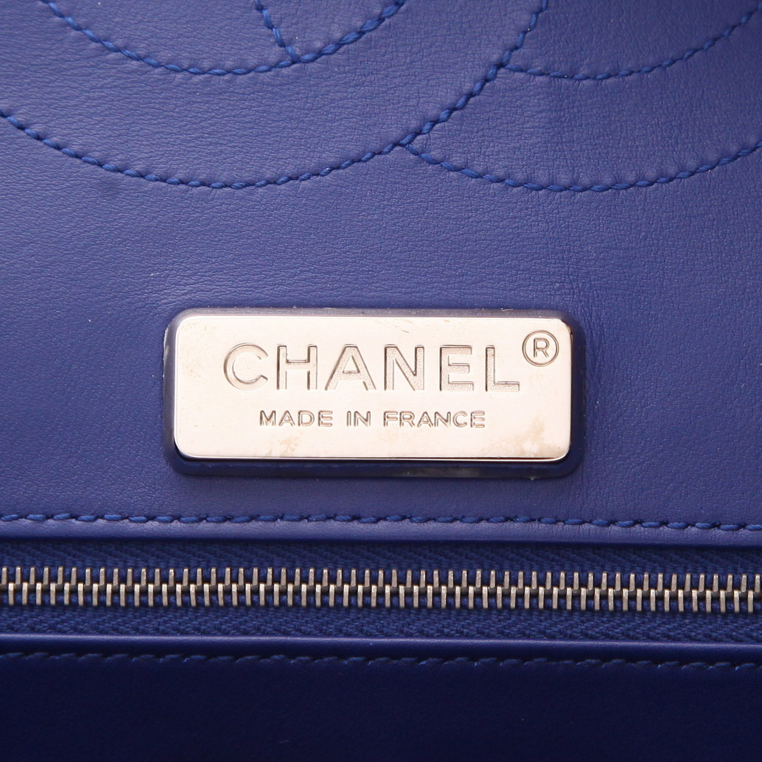 Sac à main Chanel  Timeless Jumbo en python bleu-marine - Detail D2
