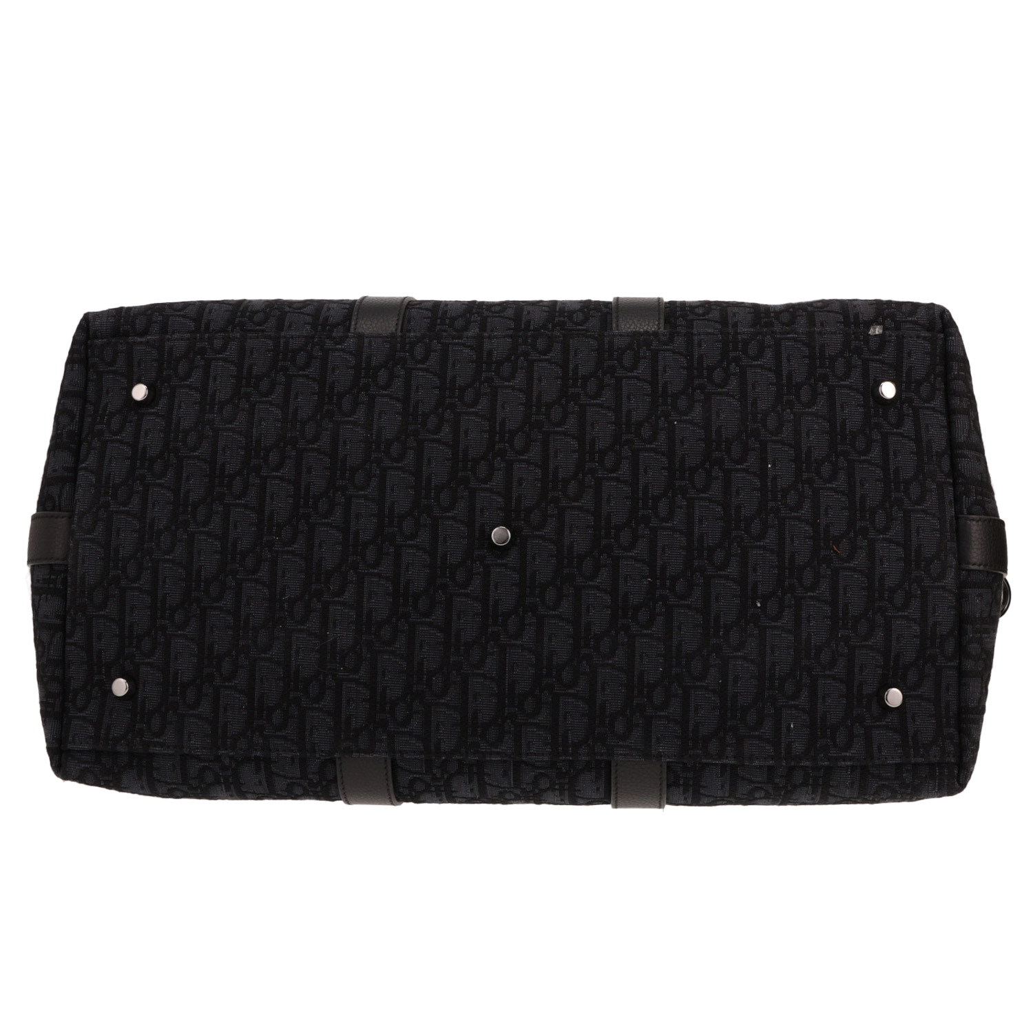 Dior Weekender travel bag in black Oblique monogram canvas and black leather - Detail D1