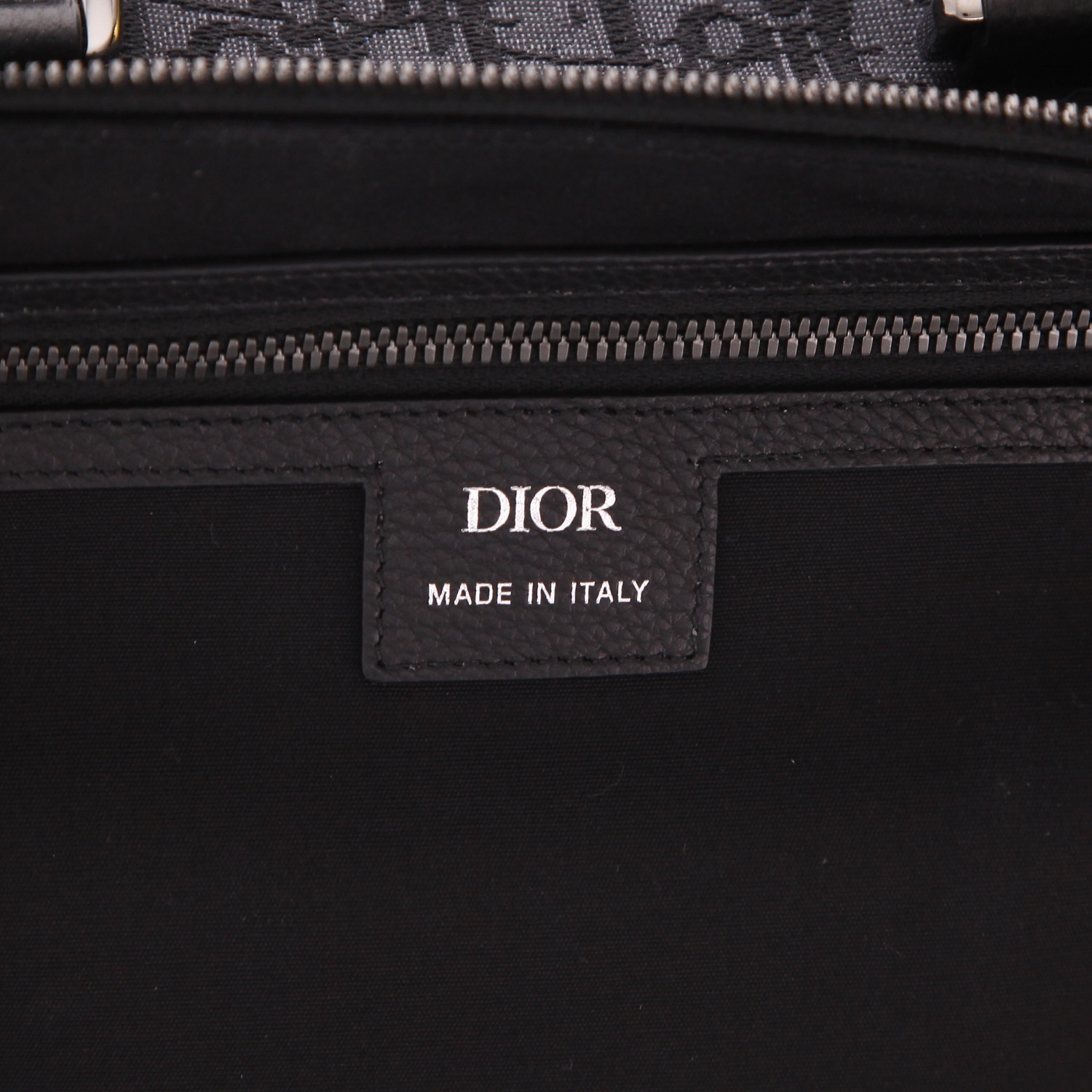 Dior Weekender travel bag in black Oblique monogram canvas and black leather - Detail D2