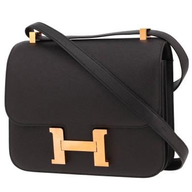 Bolso de mano Hermès  Constance en cuero epsom negro