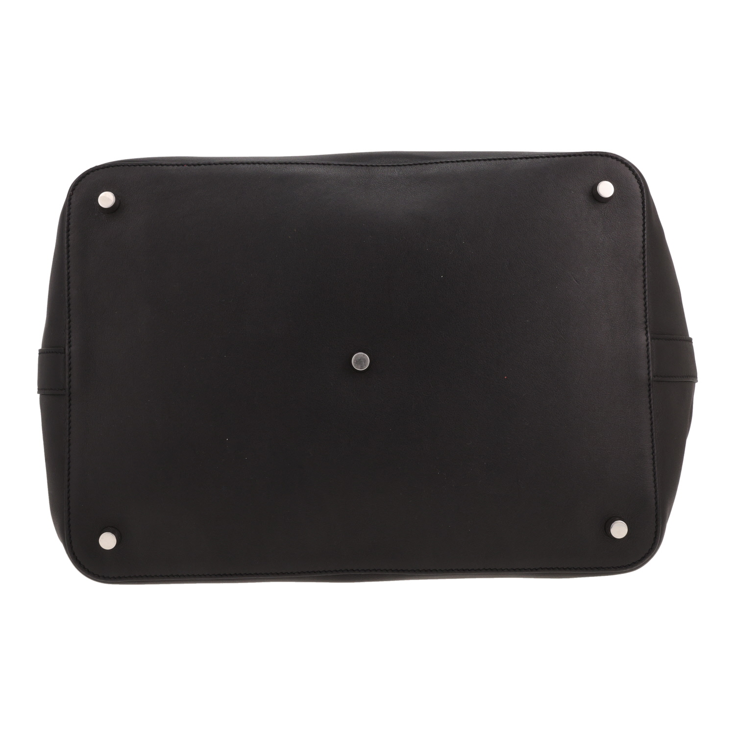 Bolso de mano Hermès  Tool Box en cuero swift negro - Detail D1