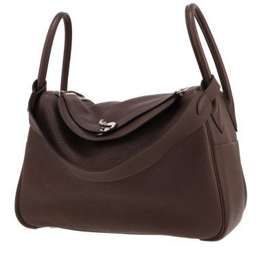 Sac porté épaule Hermès  Lindy 34 cm en cuir togo marron