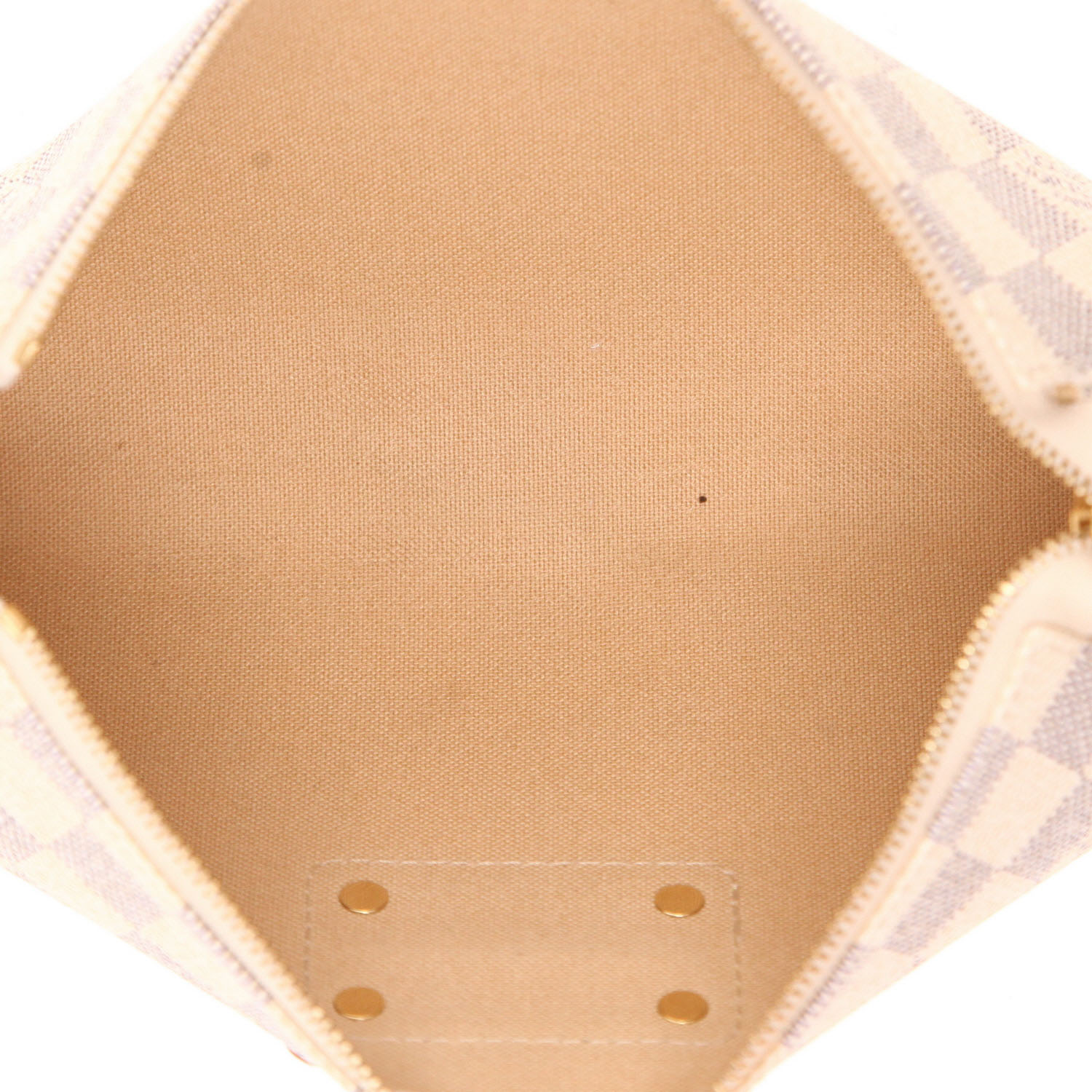 Sac bandoulière Louis Vuitton  Eva en toile damier azur et cuir naturel - Detail D3