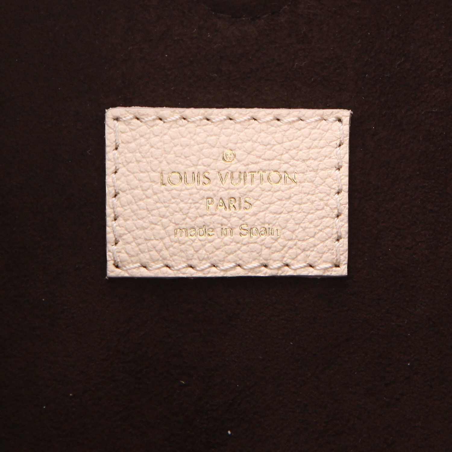 Bolso de mano Louis Vuitton  Opéra en cuero beige y marrón y lona Monogram marrón - Detail D2