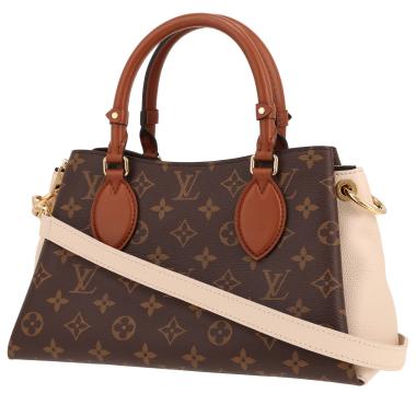 Sac à main Louis Vuitton  Opéra en cuir beige et marron et toile monogram marron