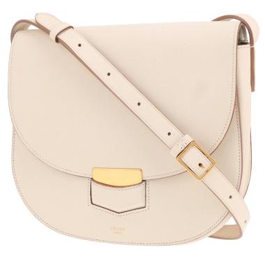 Sac bandoulière Celine  Trotteur en cuir grainé blanc