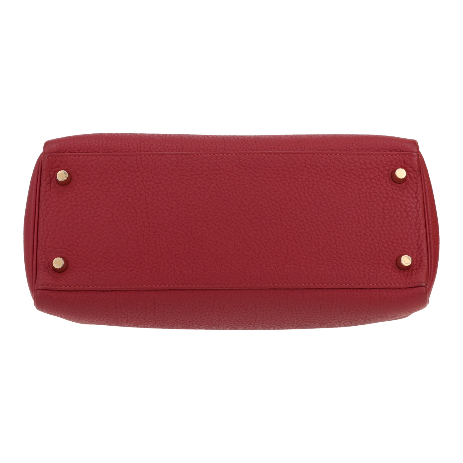 Borsa Hermès  Kelly 28 cm in pelle togo rosso granata - Detail D1