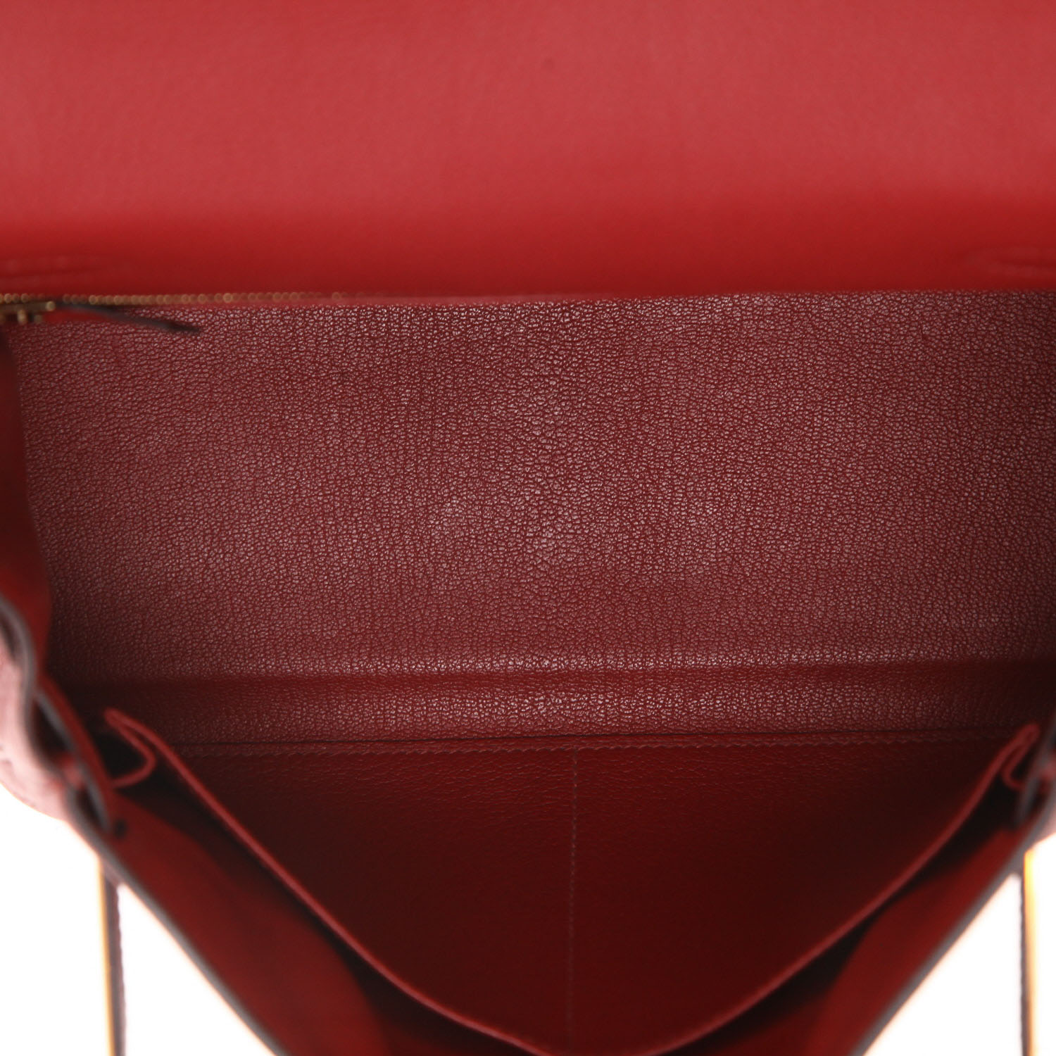 Borsa Hermès  Kelly 28 cm in pelle togo rosso granata - Detail D3