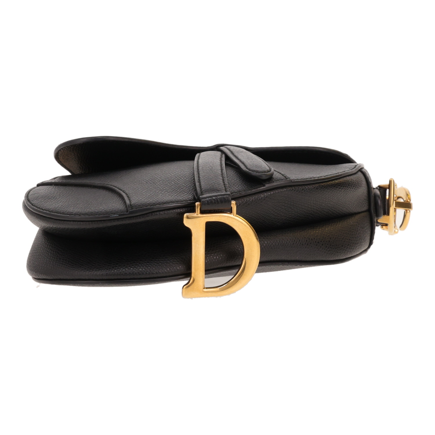 Dior  Saddle handbag  in black leather - Detail D1