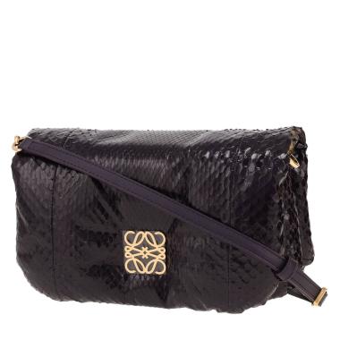 Borsa a tracolla Loewe  Goya in pitone plum
