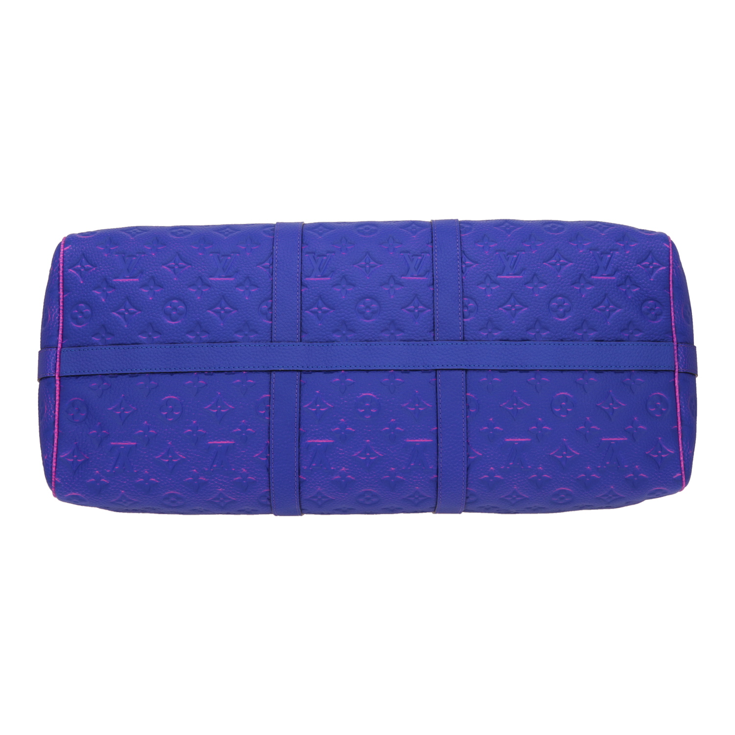 Bolso de viaje Louis Vuitton Keepall Ediciones Limitadas, de piel con el monograma estampado en degradado rosa y morado - Detail D1