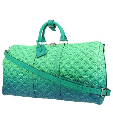 Louis Vuitton  Keepall Editions Limitées weekend bag  in green and blue empreinte monogram leather
