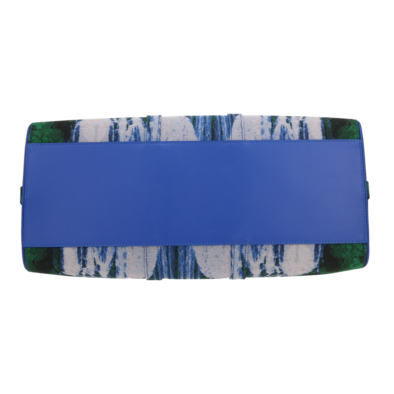 Louis Vuitton Keepall Limited Edition weekend bag in pink and blue embroidered fabric and blue leather - Detail D1