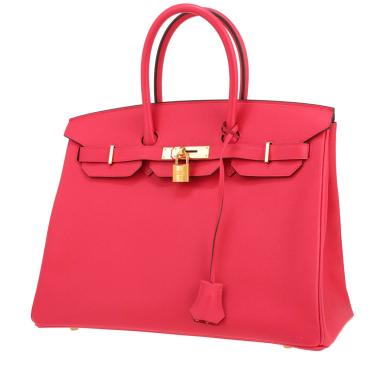 Sac à main Hermès  Birkin 35 cm en cuir epsom Rose extrême