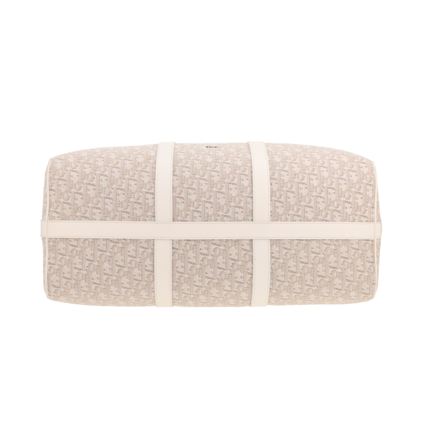 Dior  Lingot 50 travel bag  in white monogram canvas Oblique  and white leather - Detail D1