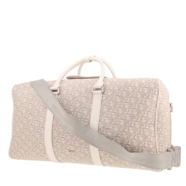 Bolsa de viaje Dior  Lingot 50 en lona Monogram Oblique blanca y cuero blanco