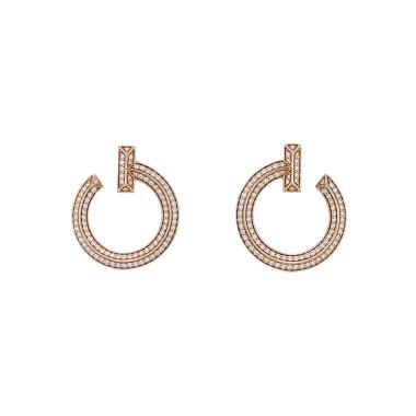Pendientes Tiffany & Co Tiffany T de oro rosa y diamantes