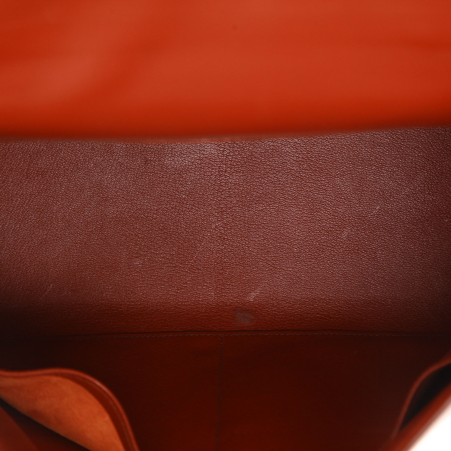 Bolso de mano Hermès  Kelly 35 cm en cuero box tricolor, color burdeos rojo y naranja - Detail D3
