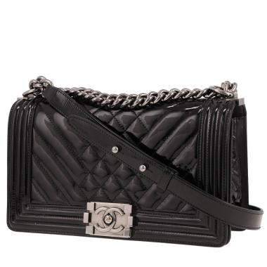 Borsa a tracolla Chanel  Boy in pelle verniciata nera