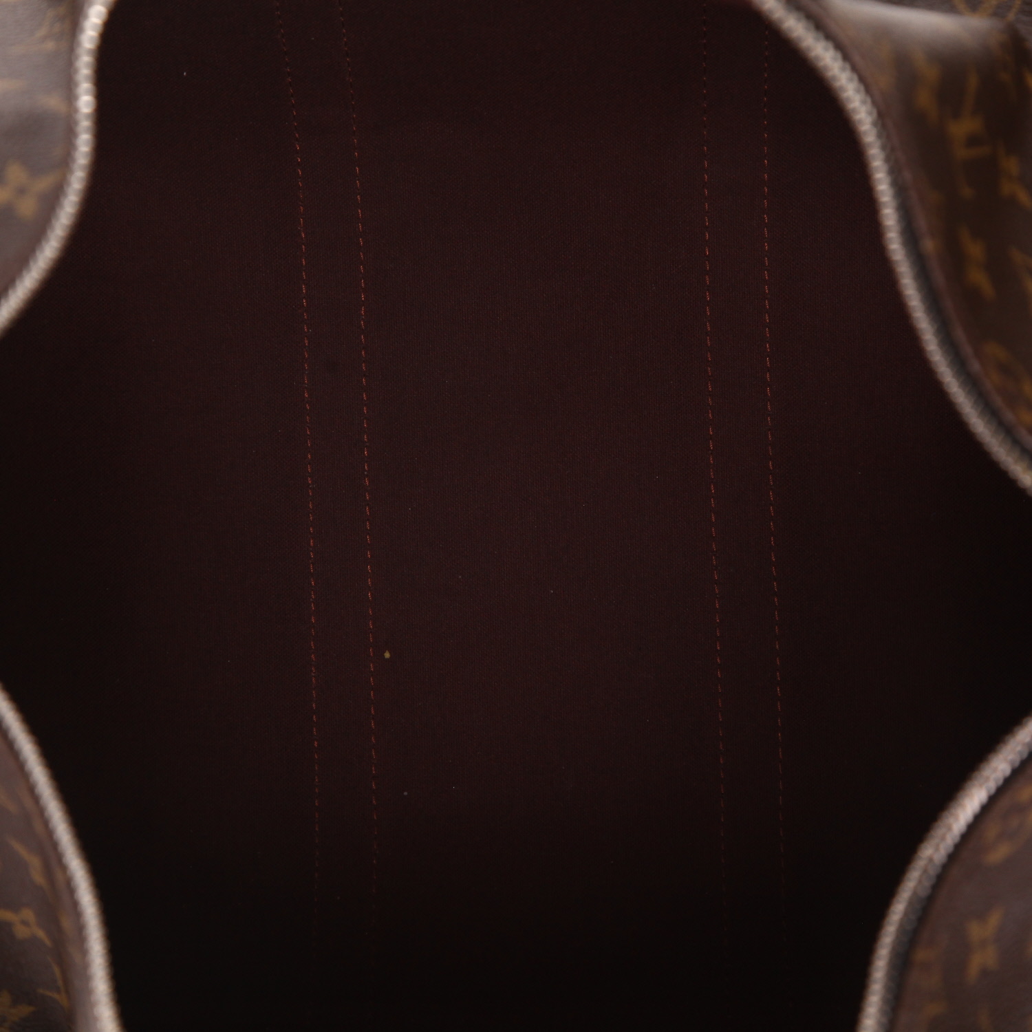 Bolsa de viaje Louis Vuitton  Keepall 45 en lona Monogram Macassar marrón y cuero negro - Detail D3