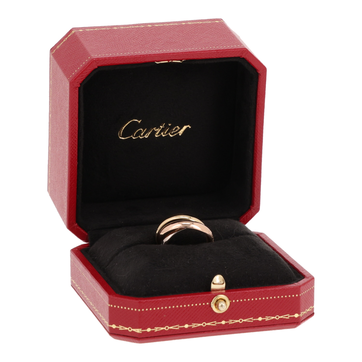 Anillo Cartier Trinity, modelo mediano, en tres tonos de oro - Detail D2