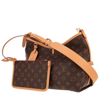 Louis Vuitton Carryall small shoulder bag in brown Monogram canvas and natural leather