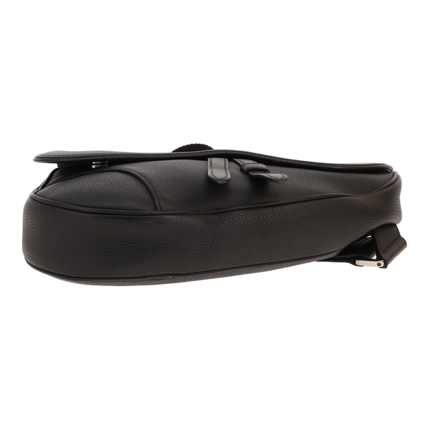 Sac bandoulière Dior  Saddle en cuir noir - Detail D1