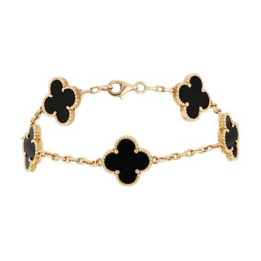 Bracelet Van Cleef & Arpels Vintage Alhambra en or jaune et onyx