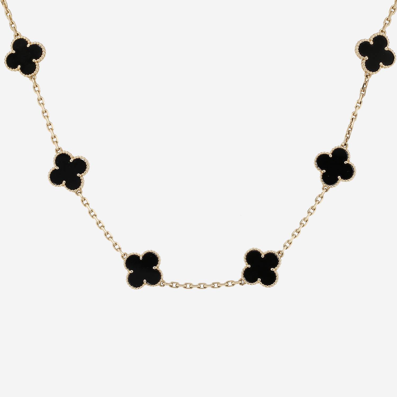 Collar Van Cleef & Arpels Vintage Alhambra de oro amarillo y ónix
