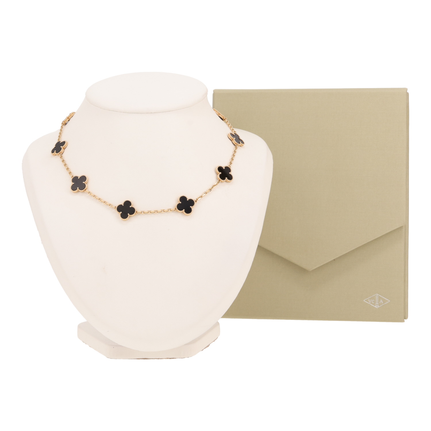 Collier Van Cleef & Arpels Vintage Alhambra en or jaune et onyx - Detail D2