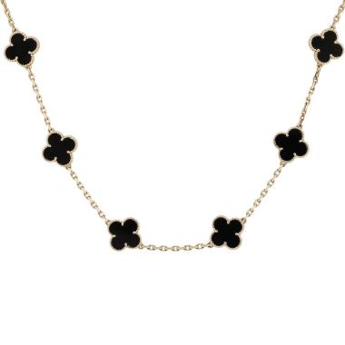 Collier Van Cleef & Arpels Vintage Alhambra en or jaune et onyx