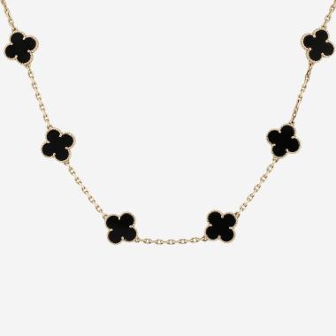 Collier Van Cleef & Arpels Vintage Alhambra en or jaune et onyx
