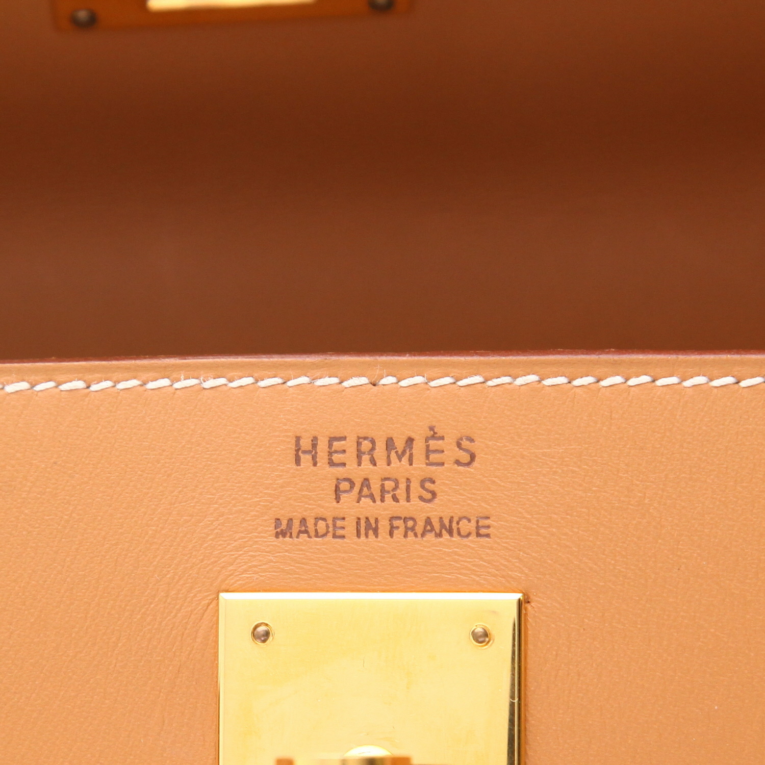 Sac à main Hermès  Kelly 35 cm en cuir Chamonix naturel - Detail D2