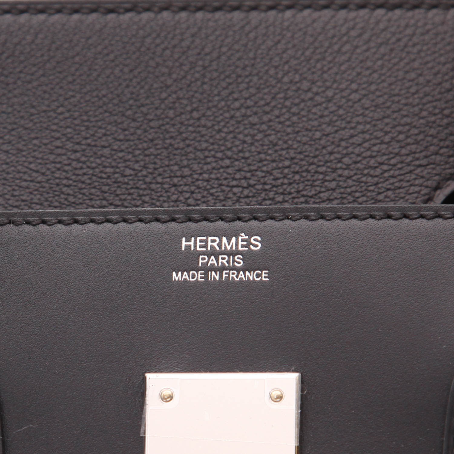 Sac de voyage Hermès  Haut à Courroies 50 cm HAC En Selle en cuir Swift, Togo et Box noir - Detail D2