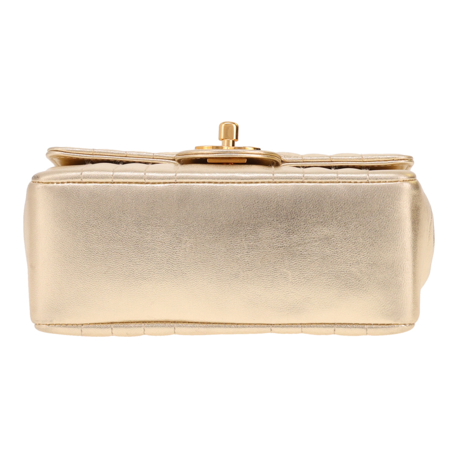 Borsa a tracolla Chanel  Timeless Mini in pelle trapuntata dorata - Detail D1