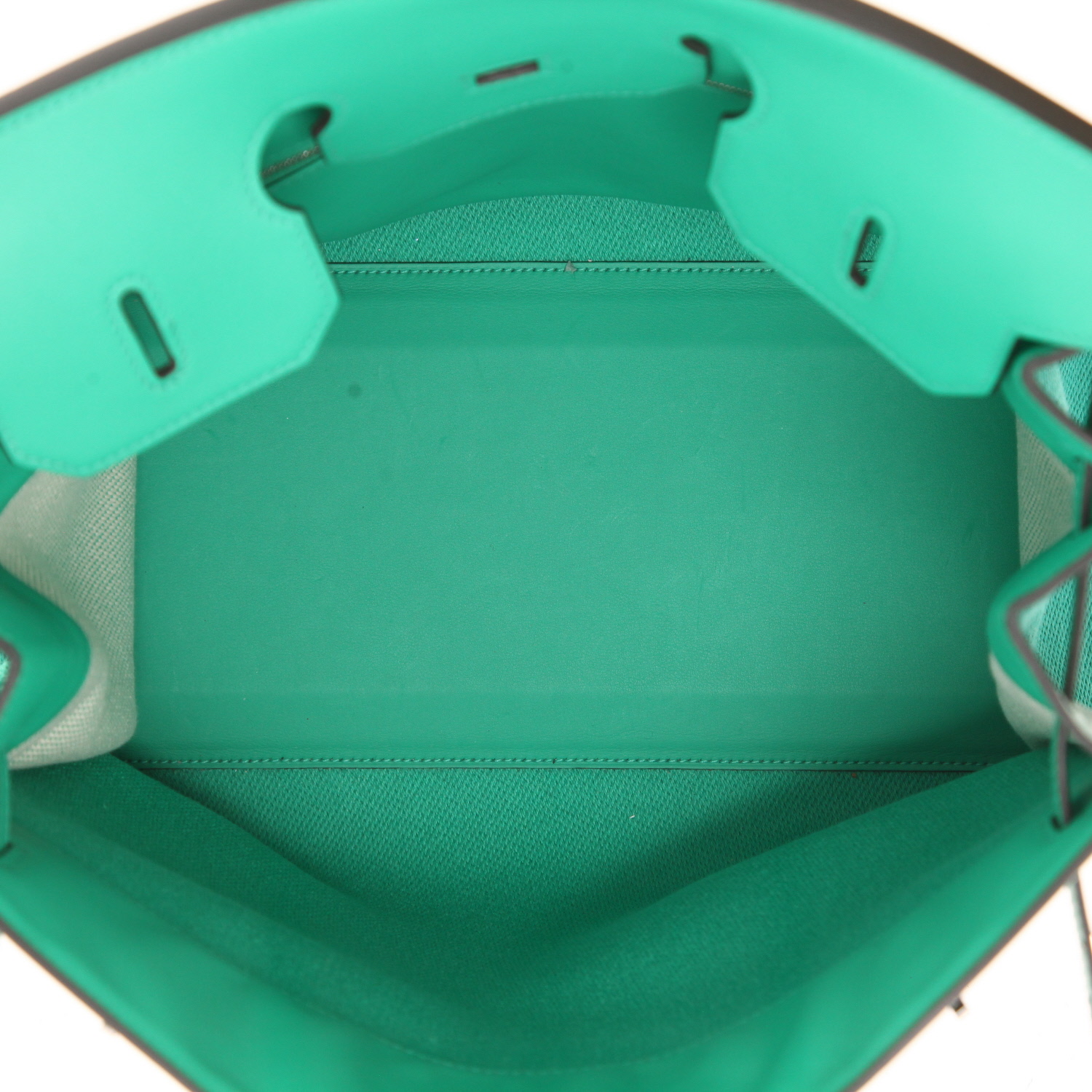Borsa Hermès  Birkin 35 cm Fray Fray in tela vert Menthe e beige e pelle Swift vert Menthe - Detail D3