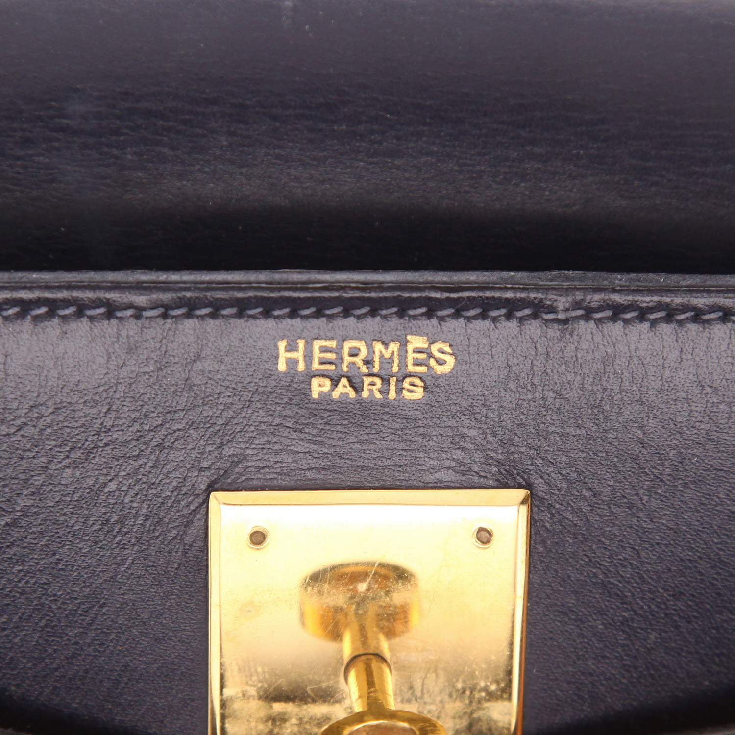 Borsa Hermès Kelly da 28 cm in pelle blu “box” - Detail D2