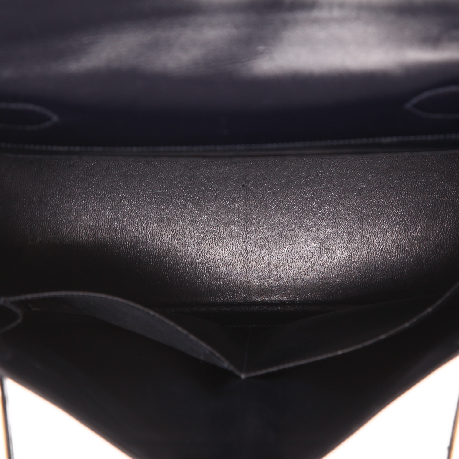 Borsa Hermès Kelly da 28 cm in pelle blu “box” - Detail D3