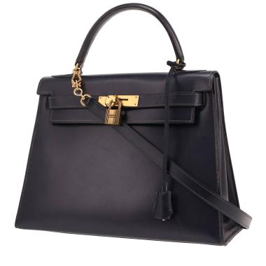 Sac à main Hermès  Kelly 28 cm en cuir box bleu