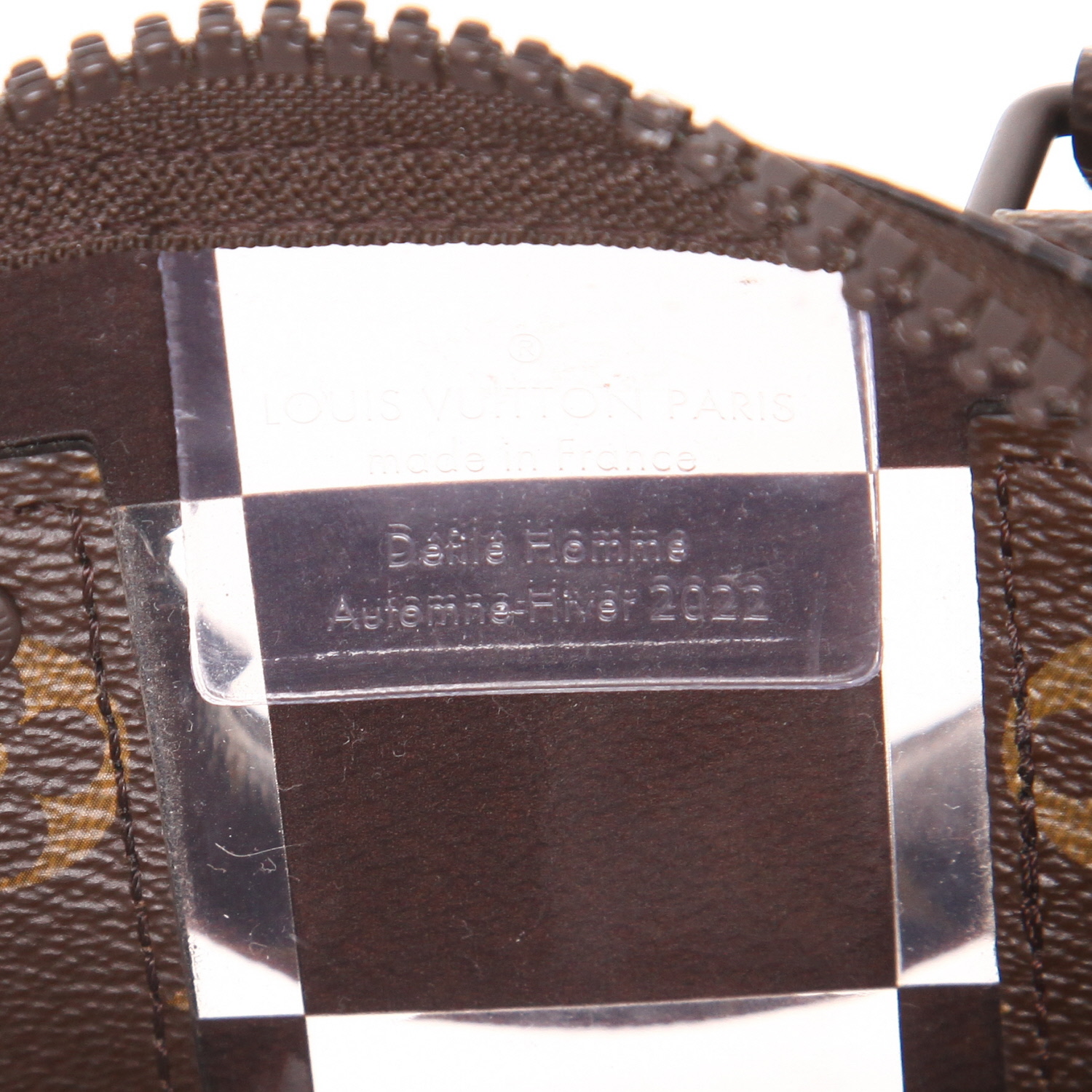Borsa a tracolla Louis Vuitton Keepall XS in plastica trasparente e tela Monogram - Detail D2