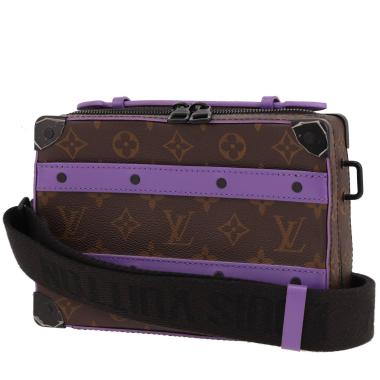 Bolso bandolera Louis Vuitton «Trunk» de lona monograma marrón y piel morada