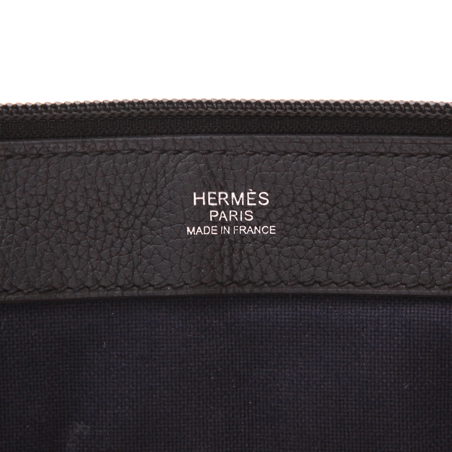 Hermès rucksack in Sapphire Blue canvas and black leather - Detail D2