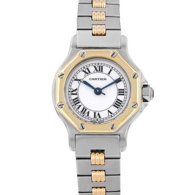 Montre Cartier Santos Octogonale en or et acier Ref: Cartier - 0907  Vers 1990