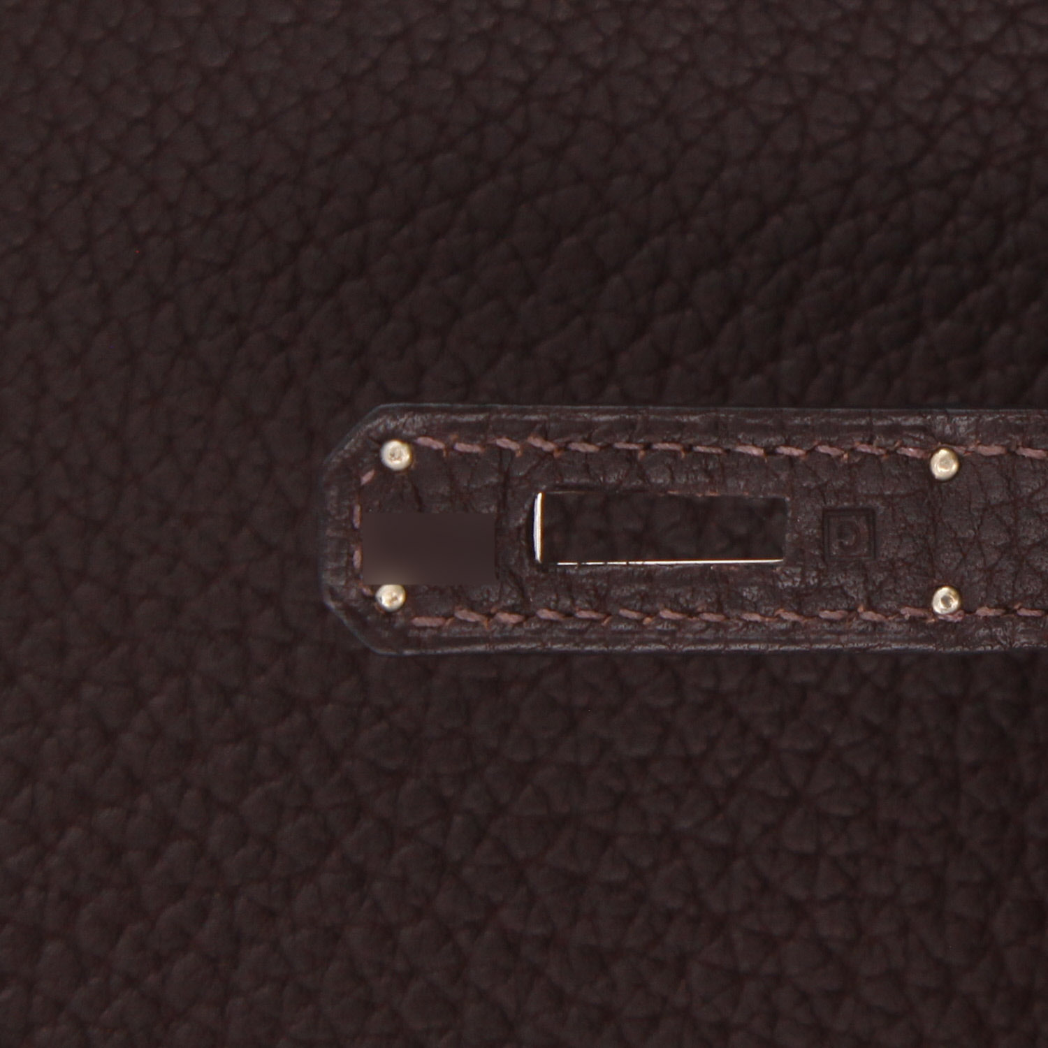 Hermès  Kelly 35 cm handbag  in brown buffalo leather - Detail D4